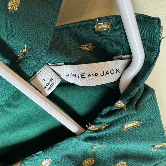 Janie and Jack Green Dress & Headband with Gold Details - Picture 4 of 5